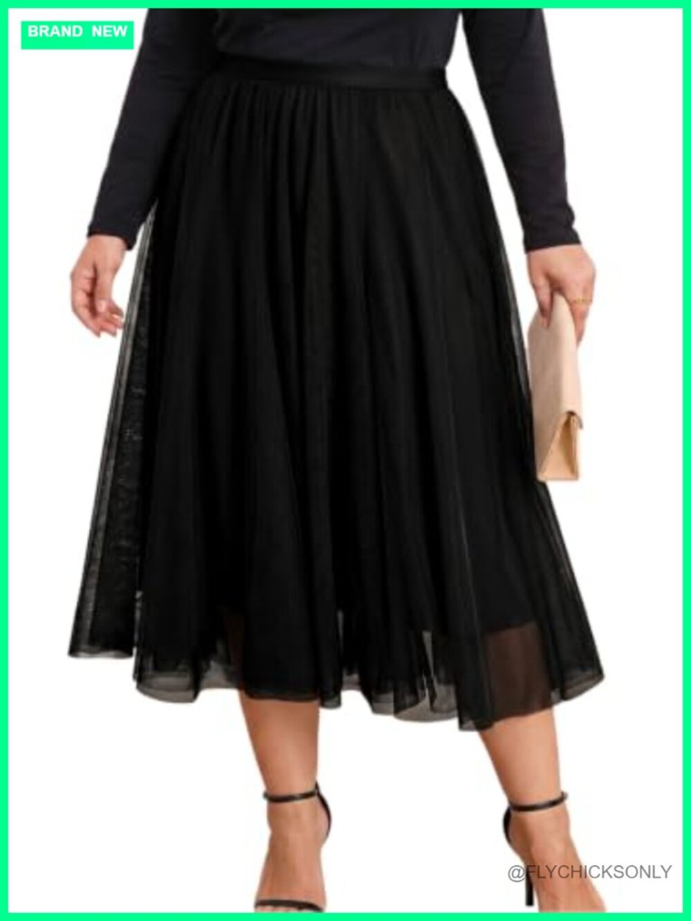 Plus Size Tulle Maxi Skirt Tiered A-Line High Waist Flowy Curvy Women